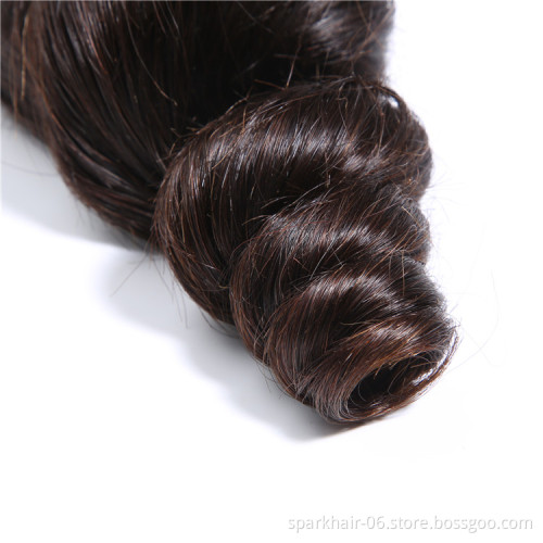 SPARK 8a 100g 8-40 Inch Non-Remy Cheap Human Hair Weaving Bundle for Black Women Extension Weft Black Loose Wave